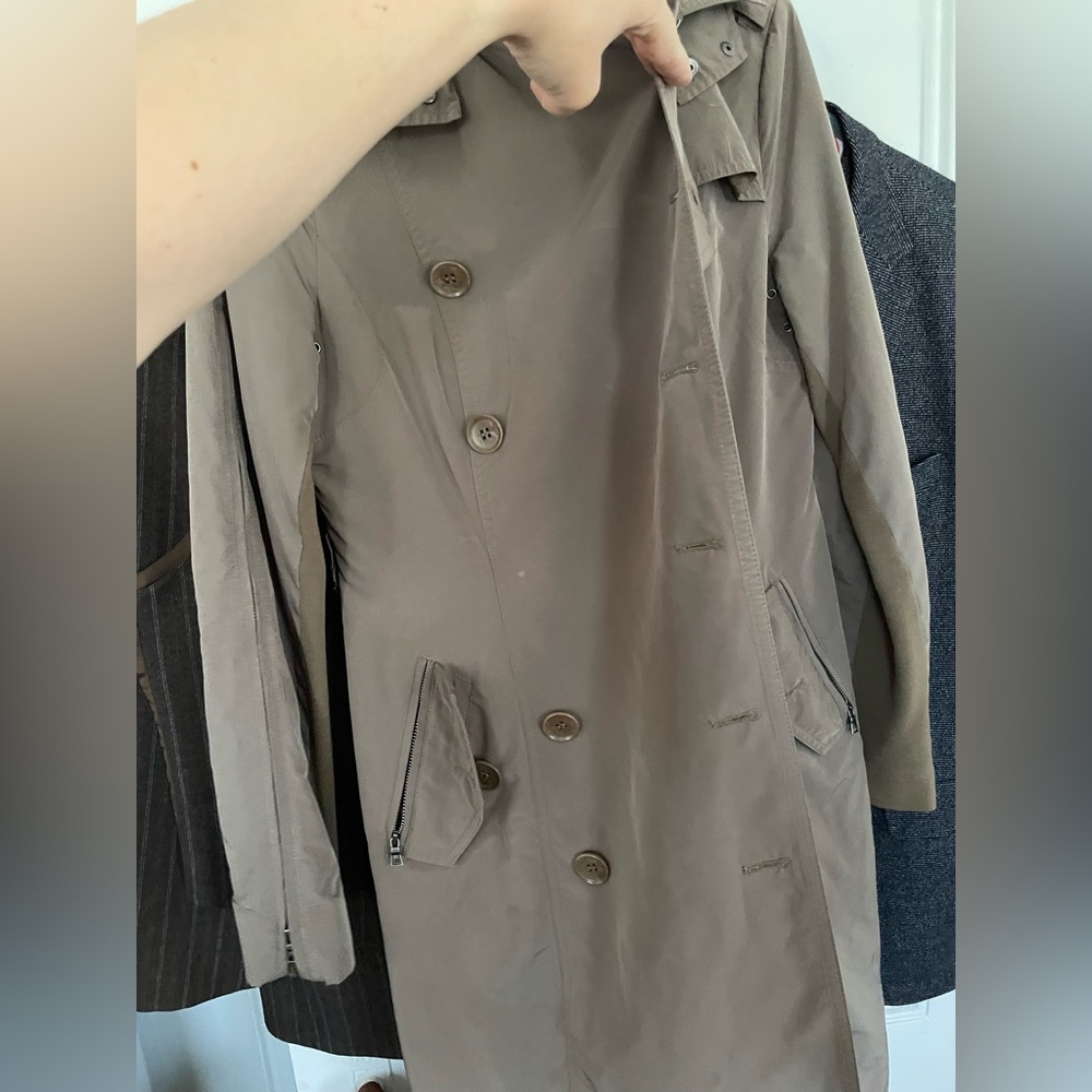 BCBG MAXAZRIA Tan Double-Breasted Trench Coat - Picture 4 of 16